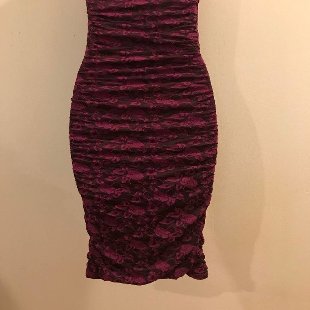 Free People Bodycon Mini Dress Cutout Maroon XS - Picture 12 of 16